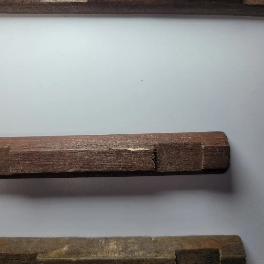 Lincoln Logs Vintage Wood Flat Side Replacement Pieces 7.5 Inch Set of 3